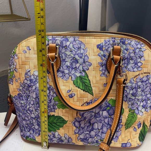 Dooney & Bourke Blue Floral Tan Satchel - Picture 3 of 15